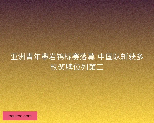 亚洲青年攀岩锦标赛落幕 中国队斩获多枚奖牌位列第二